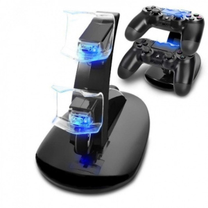 Двойная зарядная станция Dual USB Charging Stand для геймпадов PlayStation (PS4 / PS4 Slim / PS4 Pro) Dualshock 4 Черный Без Бренда лучшая модель в Кривом Роге