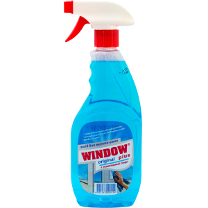 Упаковка средства для мытья окон Window Plus Синий (на основе нашатырного спирта) с распылителем 500 мл х 15 шт (4820167000424) в Кривом Роге