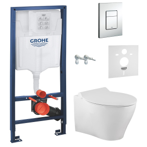 купити Інсталяція GROHE Rapid SL 38772001 + унітаз VOLLE Iberia Rimless 13-21-124 із сидінням Slim Soft Close