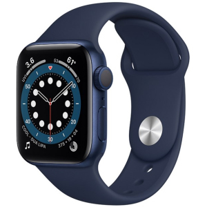 Смарт-часы Apple Watch Series 6 GPS 40mm Blue Aluminium Case with Deep Navy Sport Band (MG143UL/A) лучшая модель в Кривом Роге