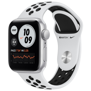 Смарт-часы Apple Watch SE Nike GPS 40mm Silver Aluminium Case with Pure Platinum/Black Nike Sport Band (MYYD2UL/A) ТОП в Кривому Розі