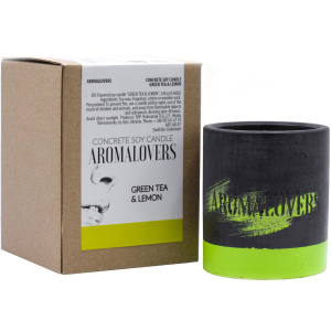 Ароматическая свеча Aromalovers Зелёный чай и лимон соевая в бетоне 240 г (ROZ6206102586) в Кривом Роге