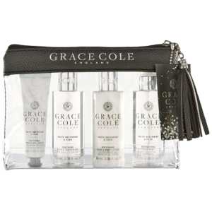 Набір для жінок Grace Cole Travel Set White Nectarine & Pear + косметичка (5055443697510) краща модель в Кривому Розі