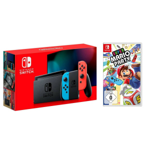 Nintendo Switch Neon blue/red - Обновлённая версия + Super Mario Party + чехол ТОП в Кривом Роге