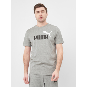 Футболка Puma Ess+ 2 Col Logo Tee 58675903 S Medium Gray Heather (4063697385665) ТОП в Кривом Роге