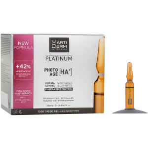 Ампули MartiDerm Platinum Photo-Age Ampollas HA+ 30 шт х 2 мл (8437000435440) краща модель в Кривому Розі