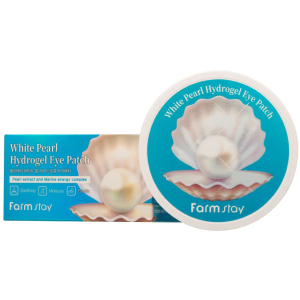 Гідрогелеві патчі для очей FarmStay White Pearl Hydrogel Eye Patch Освітлювальні з перлами 60 шт 90 г (8809460461169) в Кривому Розі