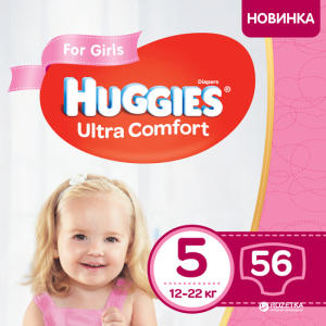 Підгузки Huggies Ultra Comfort 5 Mega для дівчаток 56 шт (5029053543642) в Кривому Розі