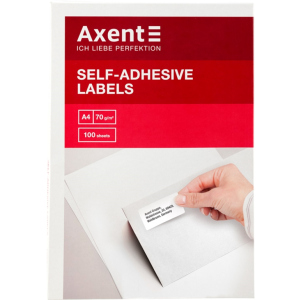Набор этикеток самоклеящихся Axent 100 листов А4 105х74.6 мм Белые (2462-А)