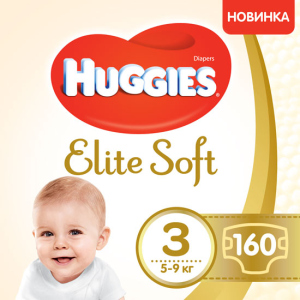 Подгузники Huggies Elite Soft 3 5-9 кг 160 шт (5029054566213) ТОП в Кривом Роге