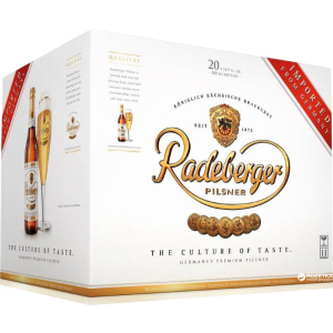 Упаковка пива Radeberger світле фільтроване 4.8% 0.5 л x 20 пляшок (4014388001036) краща модель в Кривому Розі