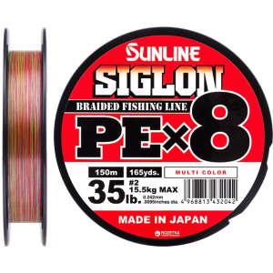 Шнур Sunline Siglon PE х8 150 м # 2.0/0.242 мм 15.5 кг Різнокольоровий (16581005) в Кривому Розі