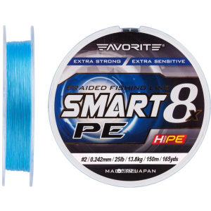 Шнур Favorite Smart PE 8x 150 м # 2.0/0.242 мм 13.8 кг Голубой (16931076) в Кривом Роге