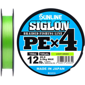 Шнур Sunline Siglon PE х4 150 м # 0.8/0.153 мм 6 кг Салатовый (16580905)