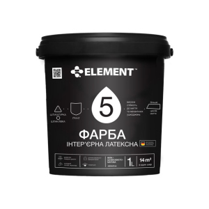 Износоустойчивая интерьерная латексная краска "ELEMENT" 5 1 л