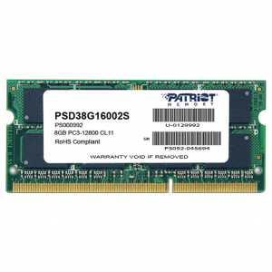 Модуль пам&яті для ноутбука SoDIMM DDR3 8GB 1600 MHz Patriot (PSD38G16002S) ТОП в Кривом Роге