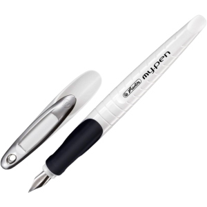 Ручка перова для правши Herlitz My.Pen White-Black Синя Білий корпус (10999738) ТОП в Кривому Розі