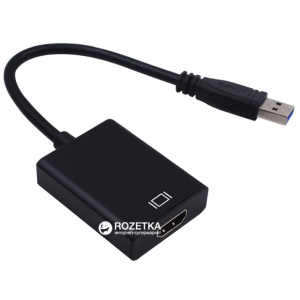 Адаптер Value USB3.0 - HDMI M/F кабель 20 см (S0697) краща модель в Кривому Розі