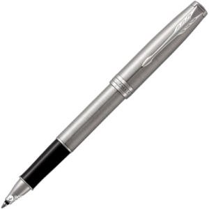 Ручка-роллер Parker Sonnet 17 Stainless Steel CT RB Черная Серый корпус (84 222)