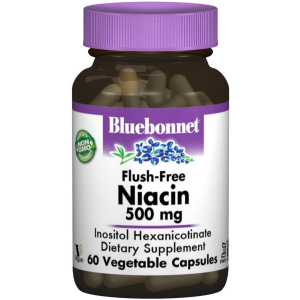 Вітаміни Bluebonnet Nutrition Ніацин без інфузату (В3) 500 мг 60 гелевих капсул (743715004627) краща модель в Кривому Розі