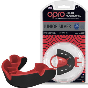 Капа Opro Junior Silver - Black/Red (002190001)