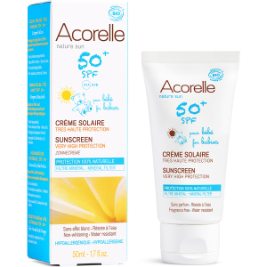 Сонцезахисний крем для дітей Acorelle SPF 50+ органічний 50 мл (3700343046082) краща модель в Кривому Розі