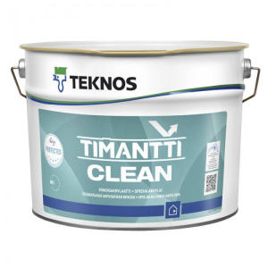 Водорозчинна фарба для стін та стелі Teknos Timantti Clean, 9 л краща модель в Кривому Розі