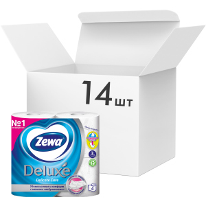 Упаковка туалетного паперу Zewa Deluxe тришарового без аромату 14 шт по 4 рулони (7322540313376) краща модель в Кривому Розі