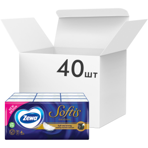 Упаковка носових хусток Zewa Softis чотиришарових кишенькових 40 шт по 9 пачок (7322540352313) краща модель в Кривому Розі
