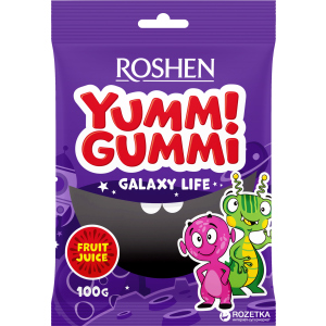 Упаковка цукерок Roshen желейних Yummi Gummi Galaxy Life 100 г х 22 шт (4823077621611)