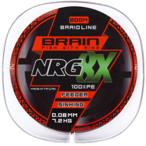 Шнур Brain NRG 8X sinking 200 м 0.08 мм 7.2 кг Коричневий (18582087) краща модель в Кривому Розі