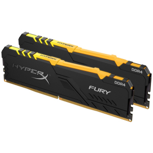 Оперативная память HyperX DDR4-2666 16384MB PC4-21300 (Kit of 2x8192) Fury RGB Black (HX426C16FB3AK2/16) лучшая модель в Кривом Роге