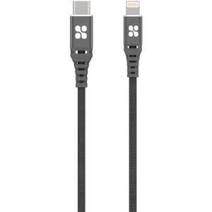 Кабель Promate PowerCord Type-C - Lightning 1.2 м Grey (powercord.grey) краща модель в Кривому Розі