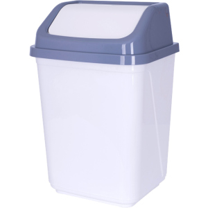 Корзина для мусора Violet House 35х22.5х30 см White-grey (0099 WHITE -GREY с/кр.20 л) лучшая модель в Кривом Роге