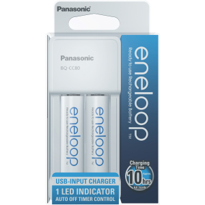 Зарядное устройство Panasonic Compact Charger USB+ Eneloop 2AA 1900 mAh NI-MH (K-KJ80MCC20USB) ТОП в Кривом Роге