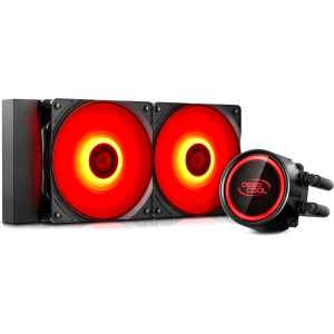 хороша модель Система рідинного охолодження DeepCool Gammaxx L240T Red