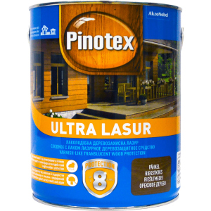 Лазур Pinotex Ultra Lasur - напівматове алкідне просочення для дерева, блакитне, з декоративним ефектом, калюжниця, 3 л (5308987) в Кривому Розі