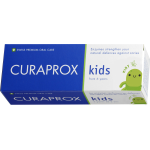 Зубная паста детская ферментная Curaprox CS Kids со свежим вкусом сладкой мяты 1450 ppm F 60 мл (7612412429633) лучшая модель в Кривом Роге