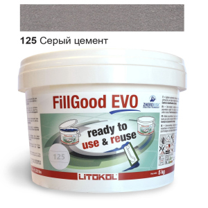 Полиуретановая затирка Litokol FillGood EVO 125 (Серый цемент) 5кг. лучшая модель в Кривом Роге