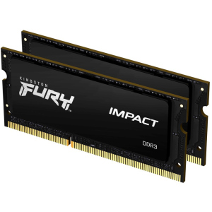 Оперативна пам'ять Kingston Fury SODIMM DDR3L-1866 16384MB PC3-14900 (Kit of 2x8192) Impact Black (KF318LS11IBK2/16) краща модель в Кривому Розі