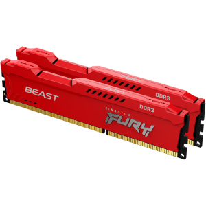 Оперативна пам'ять Kingston Fury DDR3-1600 16384MB PC3-12800 (Kit of 2x8192) Beast Red (KF316C10BRK2/16) краща модель в Кривому Розі