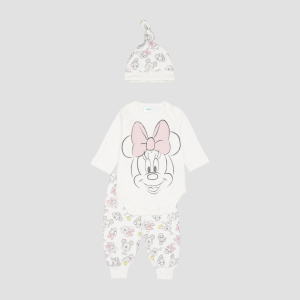 хороша модель Комплект (боді+штанці+шапочка) Disney Minnie Mouse MN16079 74-80 см Білий (8691109822468)