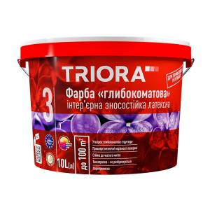 Краска акриловая глубокоматовая латексная TRIORA 3 л Белая (4823048022126) в Кривом Роге