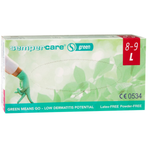 Перчатки медицинские смотровые нитриловые Igar Sempercare Green нестерильные неопудреные L 200 шт (9001570534873) в Кривом Роге