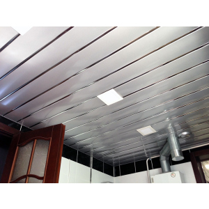 Реечный алюминиевый потолок Бард ППР-084 цвет серебро металлик (0201) готовый комплект за квадратный метр