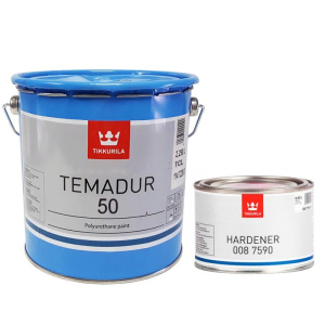 Эмаль полиуретановая TIKKURILA TEMADUR 50 износостойкая, TСL-транспарентная, 2,25 + 0,45л