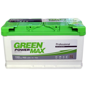 Автомобільний акумулятор Green Power MAX 110 Ah (-/+) Euro (950EN) (22370) краща модель в Кривому Розі