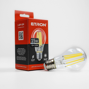 LED лампа ETRON Filament 1-EFP-104 A60 15W 4200K E27 ТОП в Кривому Розі