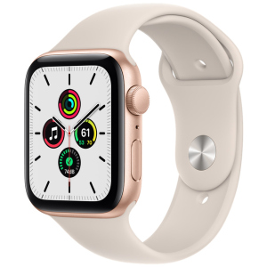 Смарт-часы Apple Watch SE GPS 44mm Gold Aluminium Case with Starlight Sport Band (MKQ53UL/A) краща модель в Кривому Розі