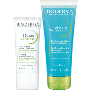 Набір Bioderma Флюїд Sebiom Sensitive 30 мл + Очищаючий гель Sebiom 100 мл (3041306016996) в Кривому Розі